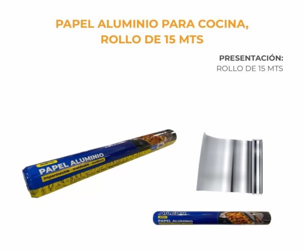 Aluminio de 15 Listo AILEDA PAPEL ALUMINO 15M