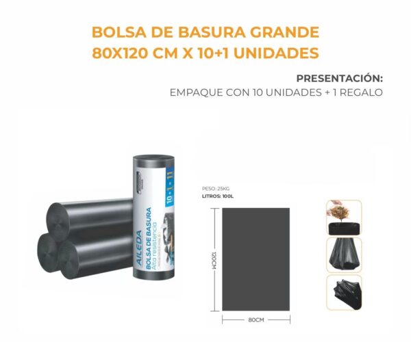 Bolsa 80x120 AILEDA BOLSA BASURA 80X120CM 11UND