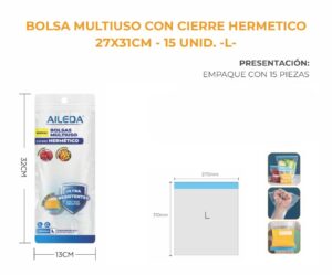 Bolsa hermetica L Listo AILEDA BOLSA HERMETICA GRANDE 15UND