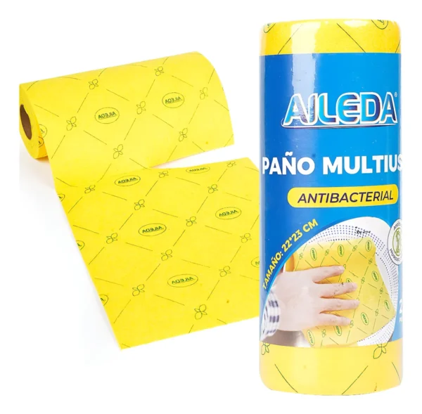 Paño amarillo en rollo AILEDA ROLLO PAÑO AMARILLO MULTIUSO 20UND 22X23CM