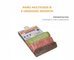 Paño multiuso listo AILEDA PAÑO MULTIUSO 3 UND 30X30CM