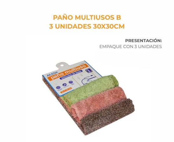 AILEDA PAÑO MULTIUSO 3 UND 30X30CM