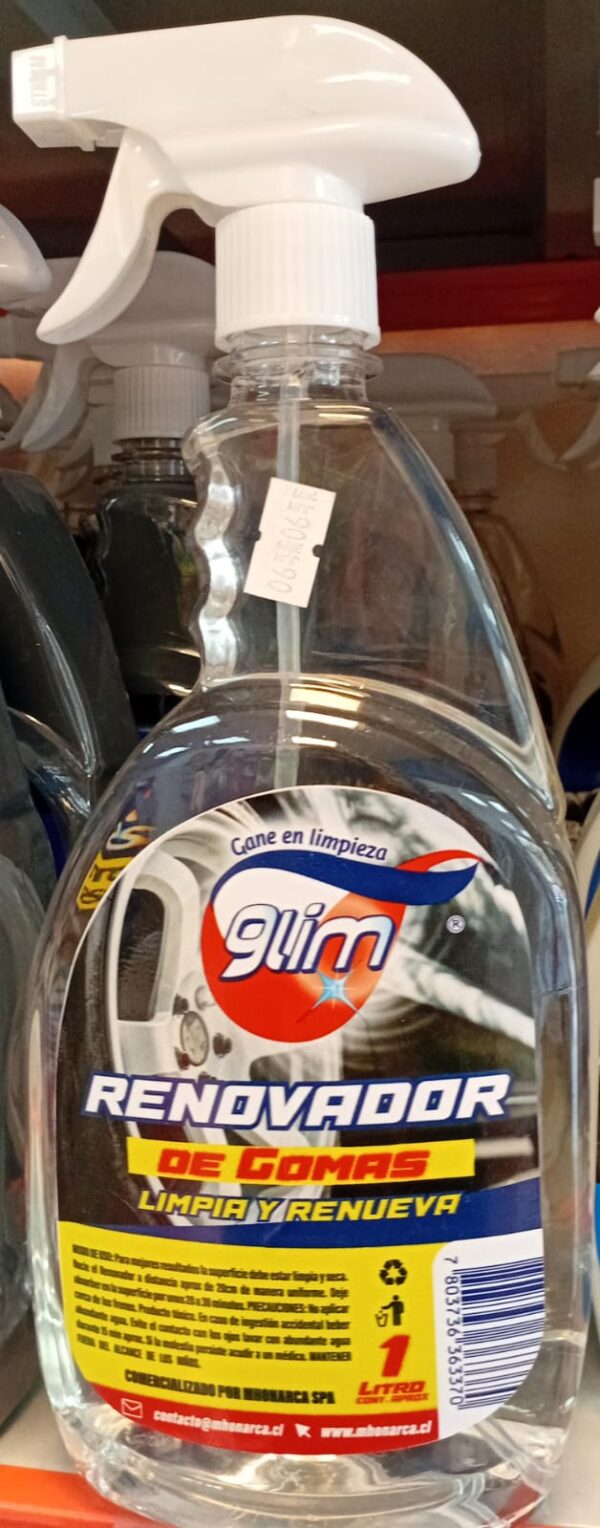 Renovador de goma 1 litro GLIM RENOVADOR DE GOMAS C/GAT P/AUTO 1LTS