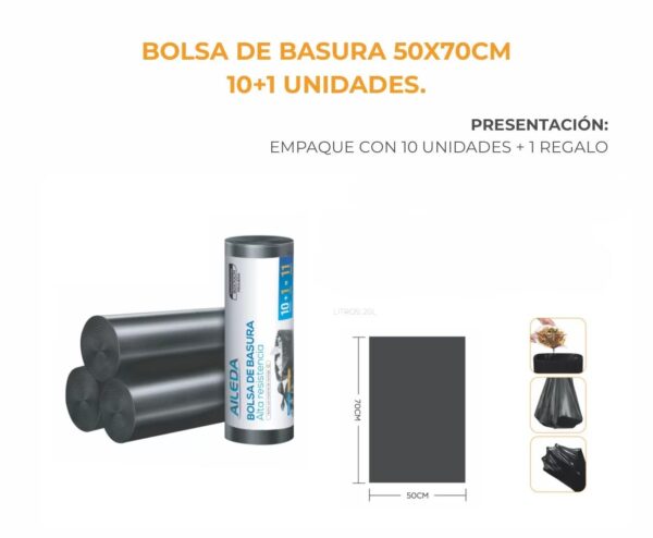 AILEDA BOLSA BASURA 50X70CM 11UND