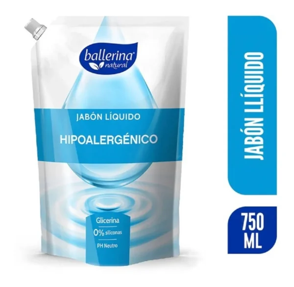 BALLERINA JABON LIQUIDO HIPOALERGENICO 750ML